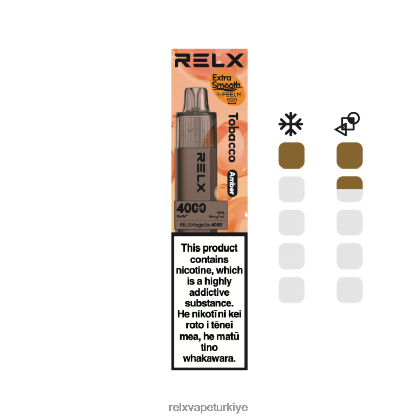 RELX Istanbul | tütün (kehribar) RELX MagicGo 4000 tek kullanımlık vape L0ZT425