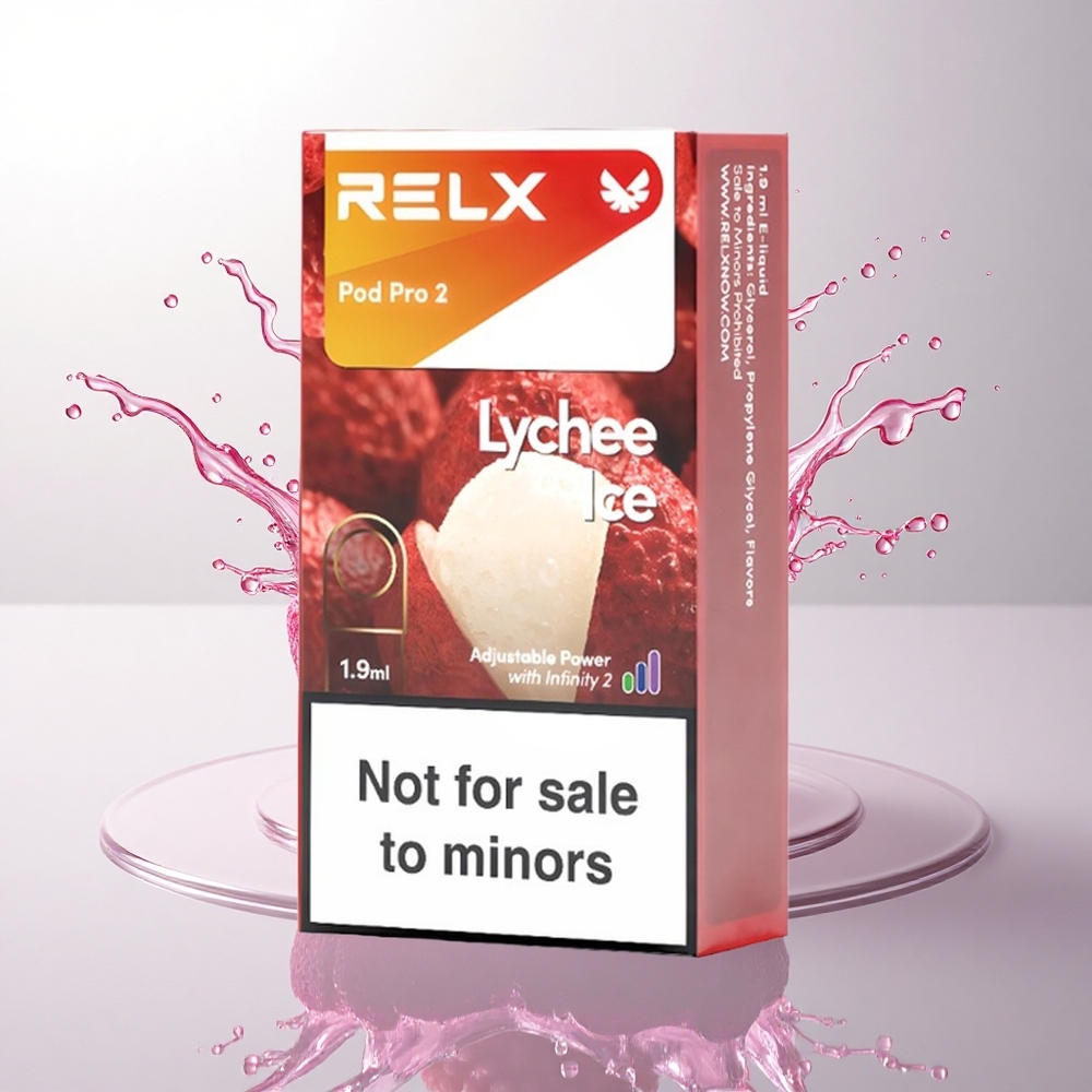 Relx Pod Pro 2 Vape Device Liçi Buzu 0mg/ml 1.9ml 3 Voltaj Ayarı