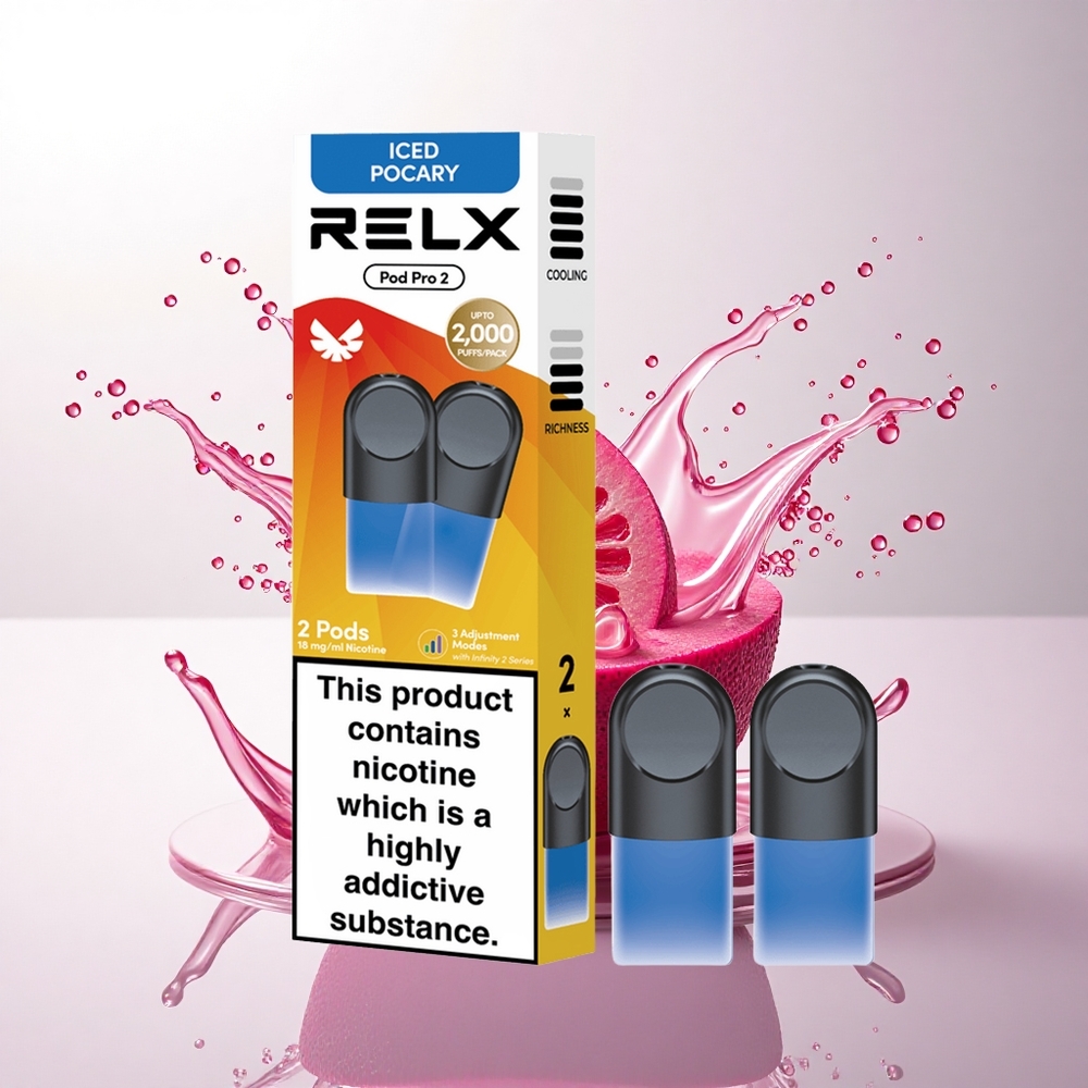 Relx Pod Pro 2 Vape Device İçecek-Buzlu Domuz 18mg/ml Nikotin - 1.9ml Kapasite - 3 Voltaj Modu (5.5W, 6.5W, 8W) - 3 Pod/Paket